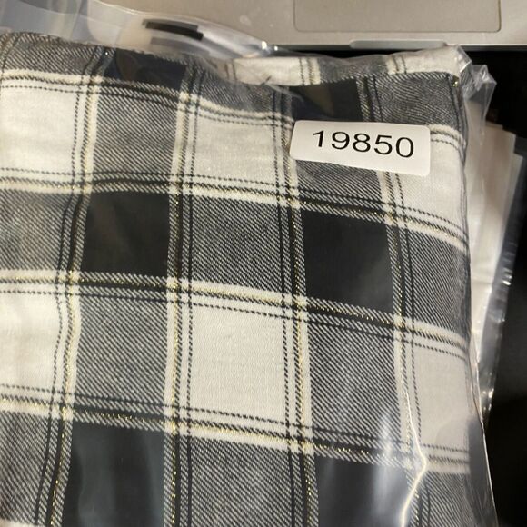 A New Day Shirt Women 2XL Black Plaid Button Up Collared Long Sleeve Cotton - Picture 9 of 9